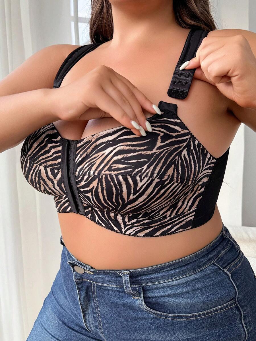 1 件加大码前扣式无钢圈舒适文胸