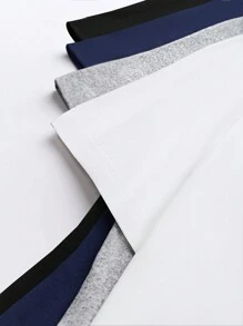 GlowEve Set de 4 camisetas ajustadas de manga corta y cuello redondo de unicolor para mujer