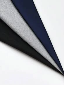 Chiquease 4 件套女士休闲纯色圆领长袖短款短款上衣 T 恤，秋冬季 - 彩色 - 查看 5