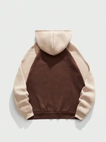 ROMWE MEN 1pc Men's Five-Pointed Star Embroidered Sweatshirt Sweatshirt, Casual For Autumn/Winter - Coffee Brown - View 2