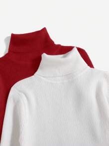 SHEIN EZwear 女士纯色高领套头长袖休闲毛衣 秋冬季