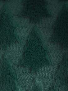 1pc Christmas Tree Pattern Plush Cushion Cover, Autumn/Winter Christmas Decor - Dark Green - View 5
