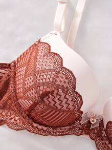 1pc Lace Patchwork Women Wireless Lingerie Bra