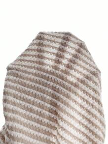 SHEIN Frenchy Ladies Striped Color Block Pleated Basic And Simple T-Shirt Summer Casual - Apricot - View 8