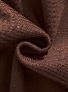 ROMWE MEN 1pc Men's Five-Pointed Star Embroidered Sweatshirt Sweatshirt, Casual For Autumn/Winter - Coffee Brown - View 6