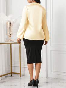 SHEIN Unity 两件套：长袖修身中长连衣裙，收腰显瘦，适合通勤