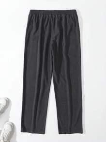 Men's Letter Print Drawstring Waist Loose Casual Sweatpants - Dark Grey - View 2