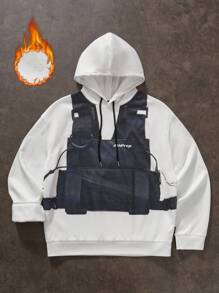 Manfinity RebelGame Men's Printed Long Sleeve Hooded Sweater - White - View 7