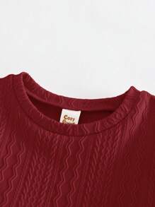 Cozy Pixies Baby Girls' Round Neck Solid Color Puff Sleeve Waisted Ruffle Hem Dress