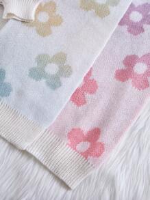 Teenage Girls Floral Ombre Cardigan Set, Suitable For Spring, Summer, Autumn, Casual Streetwear For School, Home, Outing, Party - White - View 5