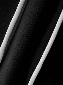 SHEIN Manfinity Homme 2pcs Men Letter Print Drawstring Hoodie Sweatshirt & Sweatpants Set, Casual For Autumn - Black - View 6