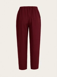 TaskEZ Burgundy Red Short-Sleeved Top And Pants Scrub Uniform Sets