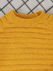 Tween Boy Crew Neck Sweater For Spring, Summer And Autumn, New Arrival, Casual College Style, Suitable For School, Home, Outing, Party - Ginger - View 4