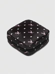 Skyy Designs Co 艺术家黑心印花卫生巾收纳袋