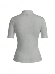 SHEIN EZwear 2 件套女士半高领紧身长袖打底衫套装，适合夏季 - 彩色 - 查看 3