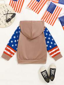 Young Boys Fashion Casual Printed Pattern Long Sleeve Hooded Pullover Sweatshirt - Multicolor - View 2