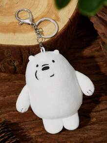 We Bare Bears X SHEIN 1pc Cartoon White Bear Keychain Bag Charm,Gifts For Friends - White - View 4