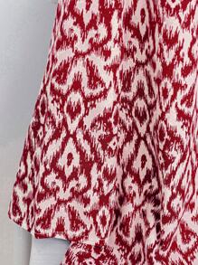 EMERY ROSE Plus Size All-Over Print Casual Round Neck Long Sleeve Shirt For New Year Clothes