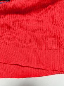 Calvaya Plus Size Crew-Neck Long Sleeve Minimalist 3D Christmas Tree Knit Sweater Knit Pullover Fall Winter - Red - View 6