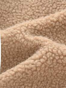 Manfinity Homme 男士纯色拉链口袋长袖夹克，秋冬 - 卡其色 - 查看 5