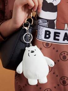 We Bare Bears X SHEIN 1pc Cartoon White Bear Keychain Bag Charm,Gifts For Friends - White - View 2