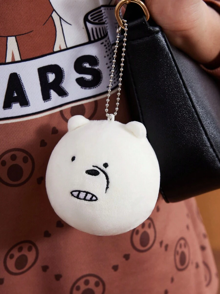 We Bare Bears X SHEIN Đồ trang trí treo bằng vải nhung hình gấu trắng hoạt hình - trắng - Xem 1