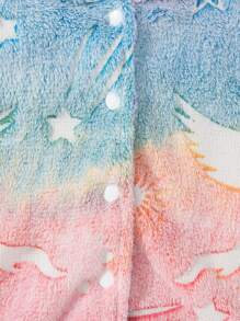 SHEIN Young Girl Furry Embroidered Warm Snap-Button Cardigan Jacket For Autumn/Winter - Multicolor - View 5