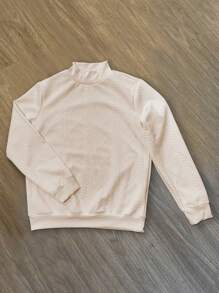 Manfinity Homme Sudadera casual de hombre de manga larga y cuello de pie con textura de unicolor