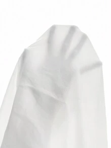 SHEIN LUNE Plus Solid V Neck Blouse - White - View 5