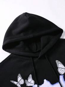 Manfinity EMRG 秋冬季男士蝴蝶印花连帽运动衫