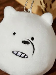 We Bare Bears X SHEIN Đồ trang trí treo bằng vải nhung hình gấu trắng hoạt hình - trắng - Xem 5