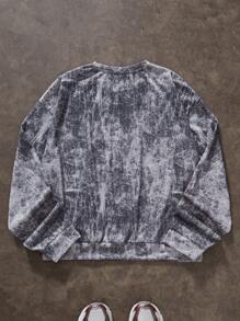 Manfinity VCAY Sudadera con capucha de manga larga y ajuste holgado con estampado digital para hombres