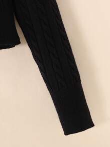 Jersey de cuello alto cómodo, suave y cálido de estilo minimalista informal para niñas preadolescentes