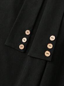 SHEIN Clasi Plus Size Women's Knotted Waist Straight Leg Loose Casual Suit Pants For Commuting - Black - View 8