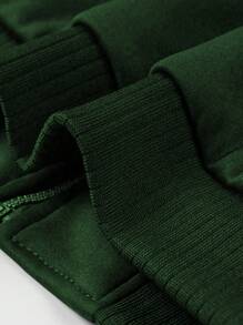 Manfinity Homme Men Zip-Up Thermal Lined Hooded Jacket For Autumn & Winter - Green - View 7