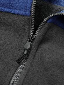 Manfinity Homme Giacca casual con stampa di lettere e chiusura lampo frontale, colore a blocchi, per l'autunno, da uomo