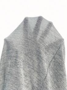 SHEIN SXY Flap Pocket Ruched Split Hem Skirt - Light Grey - View 7