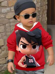 SHEIN 篮球图案宽松休闲舒适针织长袖卫衣，适合秋冬季穿着 - 彩色 - 查看 2