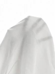 SHEIN PETITE Pantalones blancos sueltos plisados de unicolor para mujeres, mujeres de talla pequeña - Blanco - Ver 8