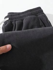 Men's Letter Print Drawstring Waist Loose Casual Sweatpants - Dark Grey - View 1