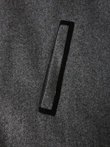 Manfinity Homme 男士纯色前扣口袋长袖大衣，适合秋冬季