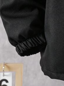 SHEIN Tween Boys Outdoor Patchwork Print Thermal Lined Set For Autumn/Winter - Black - View 4