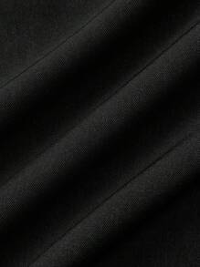 SHEIN Clasi Plus Size Women's Knotted Waist Straight Leg Loose Casual Suit Pants For Commuting - Black - View 6