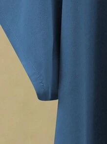 EMERY ROSE 2 pezzi/set, taglie comode, completo casual composto da top a maniche corte a girocollo monocromatico e pantaloni lunghi con vita elasticizzata