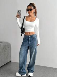 Flirla sweat-shirt à capuche court pour femme