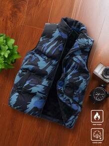 Manfinity Homme Men's Winter Camouflage Collar Casual  Vest - Multicolor - View 1