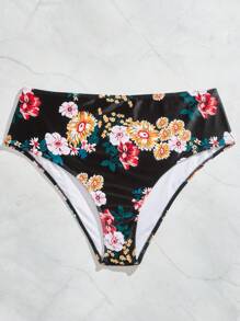 Swim Lushoire 大碼印花泳衣下裝 - 黑色 - 查看 4