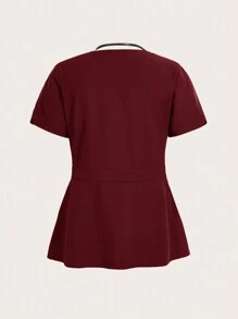TaskEZ Burgundy Red Short-Sleeved Top And Pants Scrub Uniform Sets