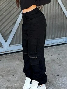 Pantalones negros para señoras - Negro - Ver 4