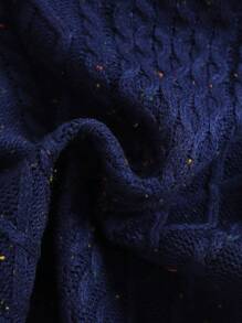 Young Boys Fall Clothes, Kids Fall Clothes, 1pc High Neck Yarned Cable Sweater For Boys Winter Warmth, Vintage Gentlemanly Style Knit Sweater